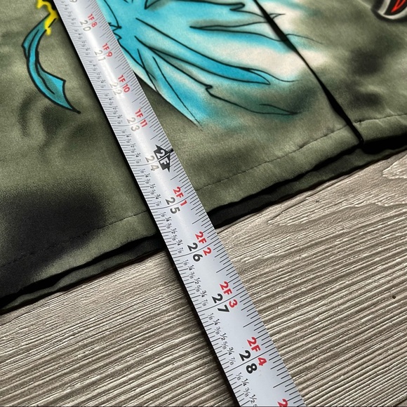 Vtg Anime DBZ Style Lightning & Dragon AOP Hawaiian Button Down - Youth Large - Picture 7 of 8